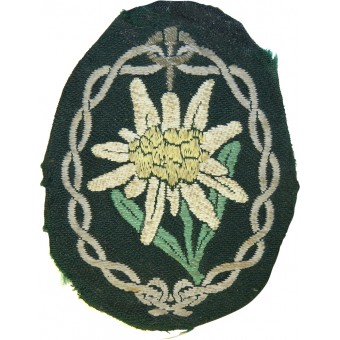 Edelweiss sleeve patch for Wehrmacht mountain troop units. Espenlaub militaria